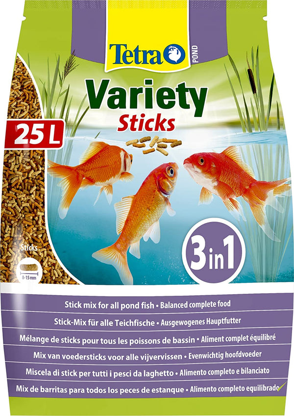 Tetra Pond Variety, 3in1 Different Fish Food Sticks for All Pond Fish, 25 Litre - UK BUSINESS SUPPLIES