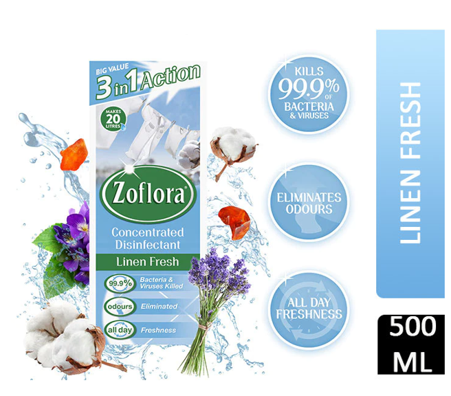 Zoflora Linen Fresh Concentrated Disinfectant 500ml - UK BUSINESS SUPPLIES