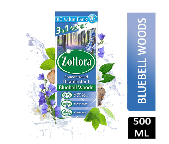 Zoflora Bluebell Woods Concentrated Disinfectant 500ml - UK BUSINESS SUPPLIES