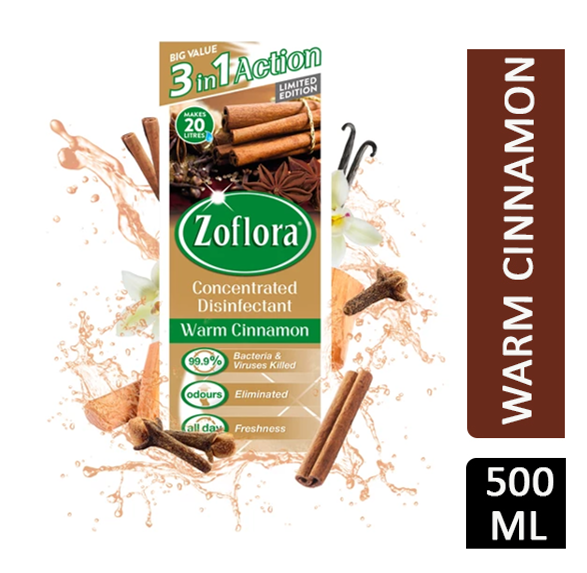 Zoflora Limited Edition Warm Cinnamon Concentrated Fragranced Disinfectant 500ml - UK BUSINESS SUPPLIES