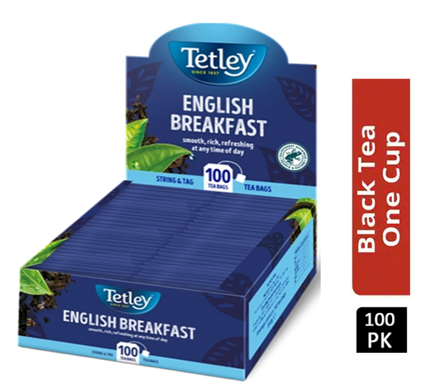 Tetley English Breakfast String & Tag Tea Bags 100s - UK BUSINESS SUPPLIES