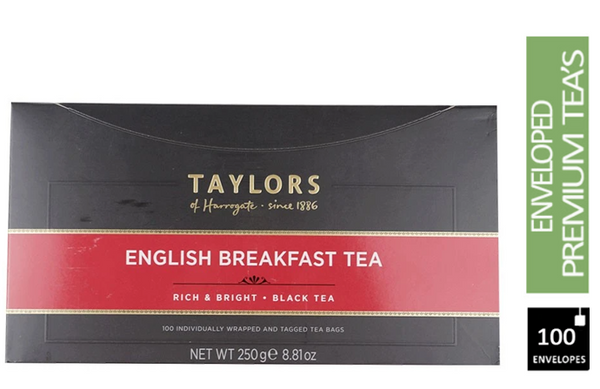 Taylors of Harrogate English Breakfast Enveloped Tea Pack 100’s - UK BUSINESS SUPPLIES