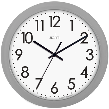 Acctim Abingdon Grey Wall Clock 25.5cm - UK BUSINESS SUPPLIES