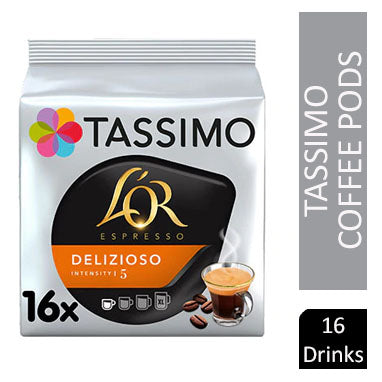 Tassimo L'OR Espresso Delizioso Coffee Pods (Pack of 1, Total 16 pods, 16 servings) - UK BUSINESS SUPPLIES