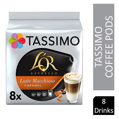 Tassimo L'OR Latte Macchiato Caramel Coffee Pods (Pack of 1, Total pods, 8 servings) - UK BUSINESS SUPPLIES