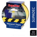Supadec Yellow Black Hazard Tape {Extra Long 33m} - UK BUSINESS SUPPLIES