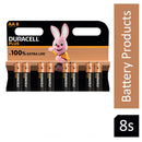 Duracell Plus AA Battery Alkaline 100% Extra Life (Pack of 8) 5009372 - UK BUSINESS SUPPLIES