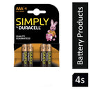 Duracell Simply AAA Batteries {MN2400B4SIMPLY}  Carded Pack 6 - UK BUSINESS SUPPLIES