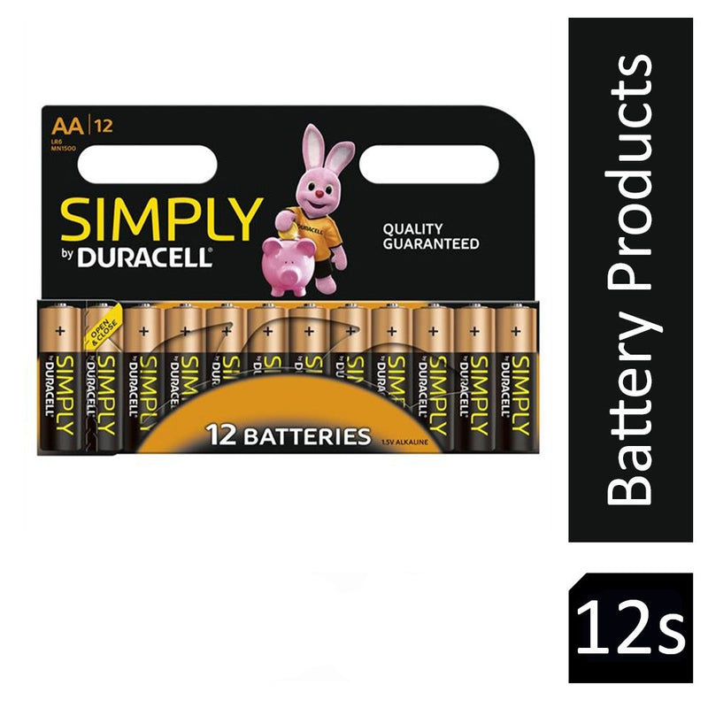 Duracell Simply AA Batteries {MN1500B12SIMPLY}  Pack 12 - UK BUSINESS SUPPLIES