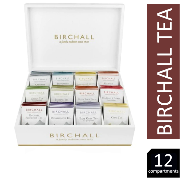 Birchall 12 Compartment White Display Box With 120 Tea - UK BUSINESS SUPPLIES