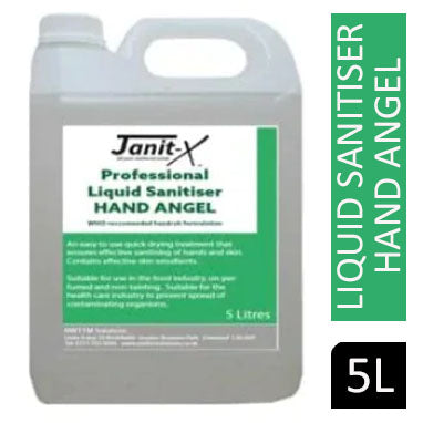 Janit-X Professional Hand Angel Sanitiser LIQUID 80% Alcohol x 5L - UK BUSINESS SUPPLIES