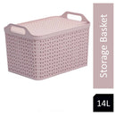 Strata Pink Medium Handy Basket With Lid {23cm x 30.5cm} - UK BUSINESS SUPPLIES
