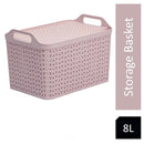 Strata Pink Small Handy Basket With Lid {16.5cm x 24cm} 8L - UK BUSINESS SUPPLIES