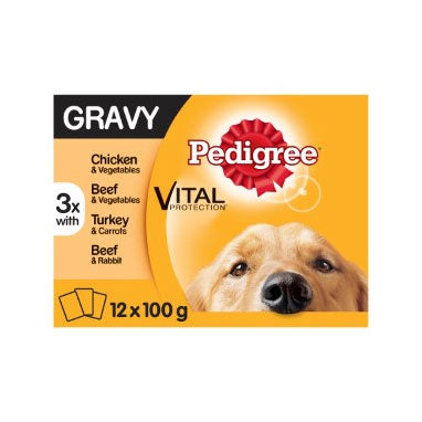 Pedigree Adult Dog Food Pouches Mixed Selection in Gravy 12 x 100g - UK BUSINESS SUPPLIES