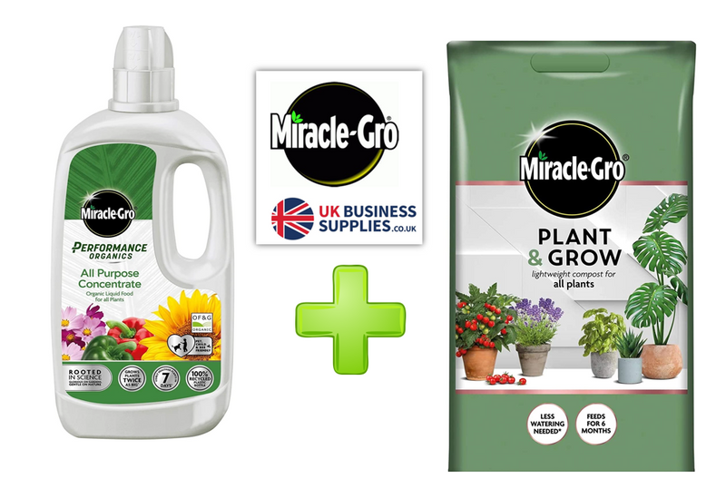 Miracle-Gro Twin pack Offer 6L Plant & Grow Compost & AP Organic Plant Food 1L - UK BUSINESS SUPPLIES