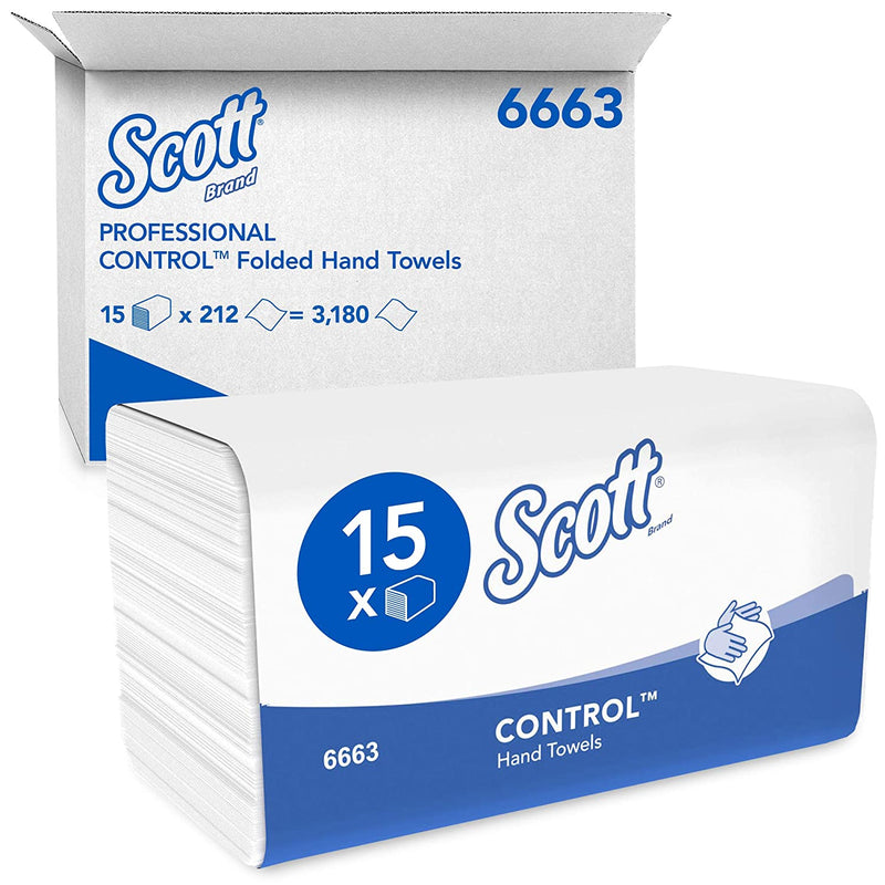 Scott Control Interfold Hand Towels 15 Packs x 212's {6663} - UK BUSINESS SUPPLIES
