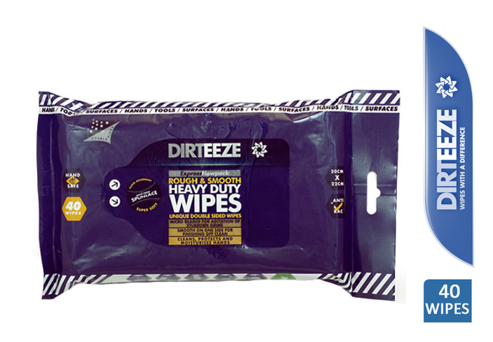 Dirteeze Rough and Smooth Scrubbing Trade Wipes, 40-Count Flowpack - UK BUSINESS SUPPLIES