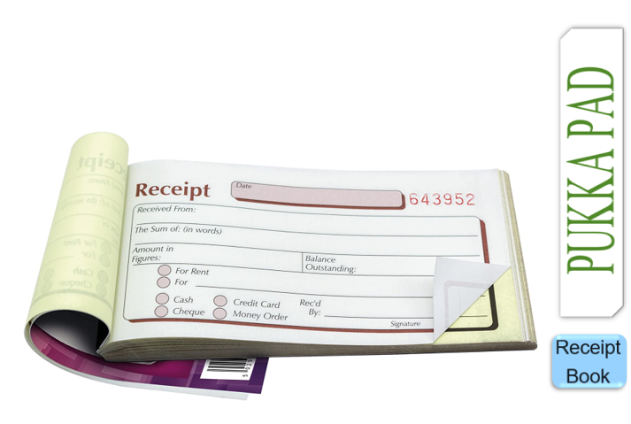 Carnets De Reçus Autocopiants NCR - Pukka Pads - 76x127mm - 50 Sets Par Carnet - Pack De 5 - Numérotés