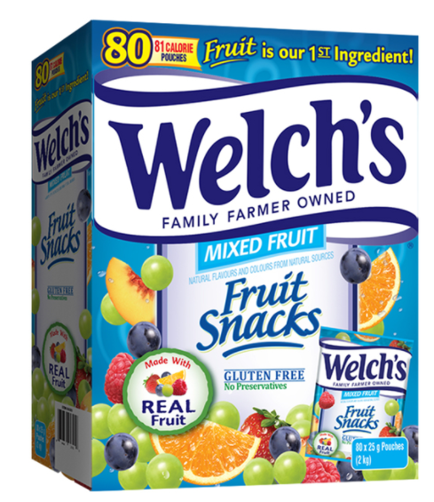 Welch's Fruit Snacks, Real Fruit 80 Pouches - UK BUSINESS SUPPLIES