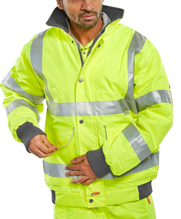 Beeswift Hi-Visibility Super Bomber Jacket {All Sizes} BD75SY - UK BUSINESS SUPPLIES