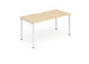 Evolve Plus 1400mm Single Starter Desk Maple Top White Frame BE114 - UK BUSINESS SUPPLIES