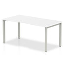 Evolve Plus 1600mm Single Starter Desk White Top Silver Frame BE126 - UK BUSINESS SUPPLIES
