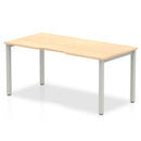 Evolve Plus 1600mm Single Starter Desk Maple Top Silver Frame BE129 - UK BUSINESS SUPPLIES