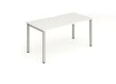 Evolve Plus 1400mm Single Starter Desk White Top Silver Frame BE131 - UK BUSINESS SUPPLIES