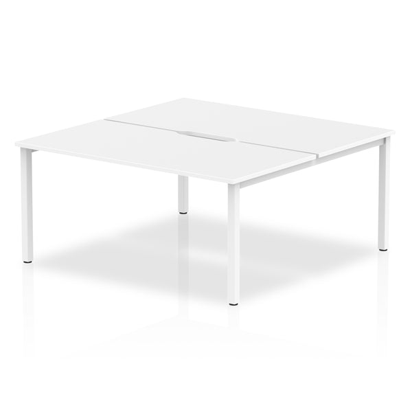 Evolve Plus 1600mm Back to Back 2 Person Desk White Top White Frame BE146 - UK BUSINESS SUPPLIES