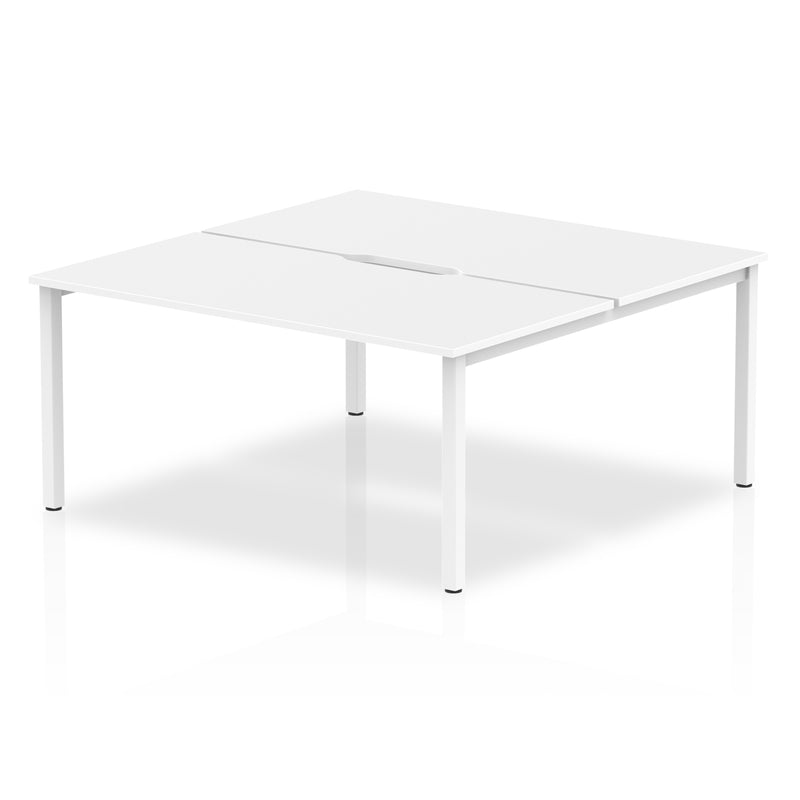 Evolve Plus 1600mm Back to Back 2 Person Desk White Top White Frame BE146 - UK BUSINESS SUPPLIES