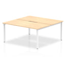 Evolve Plus 1600mm Back to Back 2 Person Desk Maple Top White Frame BE149 - UK BUSINESS SUPPLIES