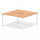 Evolve Plus 1600mm Back to Back 2 Person Desk Oak Top White Frame BE150 - UK BUSINESS SUPPLIES