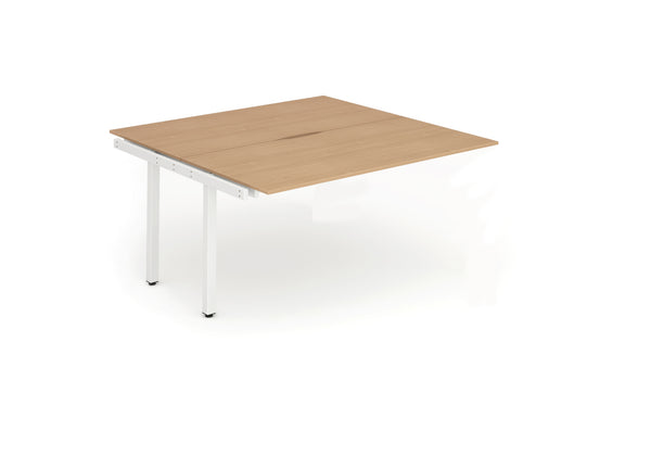 Evolve Plus 1200mm Back to Back Extension Kit Beech Top White Frame BE198 - UK BUSINESS SUPPLIES