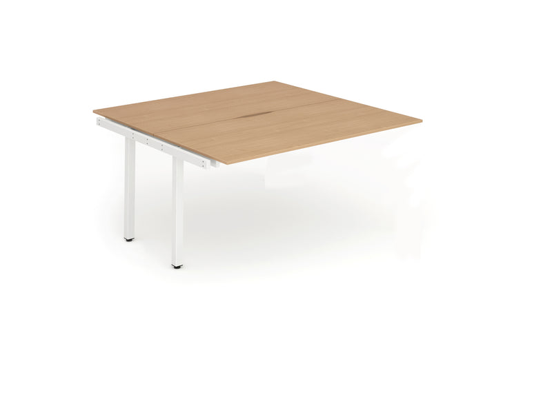 Evolve Plus 1200mm Back to Back Extension Kit Beech Top White Frame BE198 - UK BUSINESS SUPPLIES