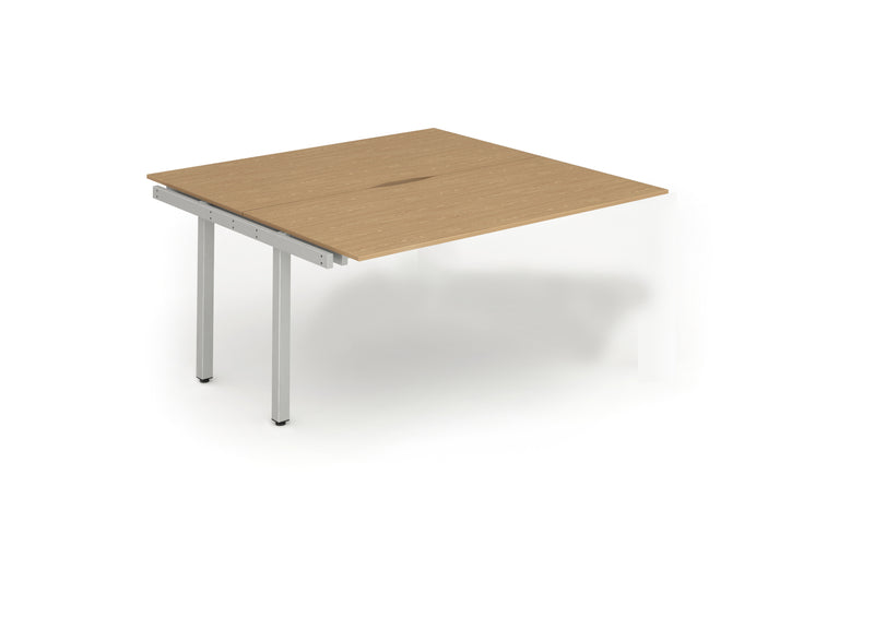 Evolve Plus 1400mm Back to Back Extension Kit Oak Top Silver Frame BE215 - UK BUSINESS SUPPLIES