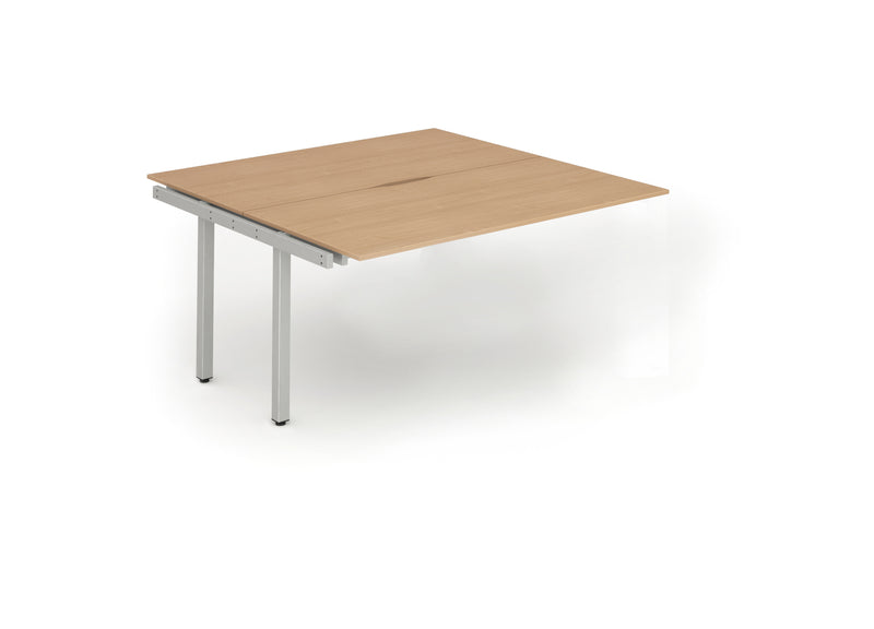 Evolve Plus 1200mm Back to Back Extension Kit Beech Top Silver Frame BE218 - UK BUSINESS SUPPLIES