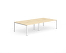 Evolve Plus 1200mm Back to Back 4 Person Desk Maple Top White Frame BE239 - UK BUSINESS SUPPLIES