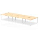 Evolve Plus 1600mm Back to Back 6 Person Desk Maple Top White Frame BE269 - UK BUSINESS SUPPLIES