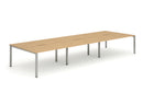 Evolve Plus 1400mm Back to Back 6 Person Desk Beech Top Silver Frame BE293 - UK BUSINESS SUPPLIES