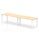 Dynamic Evolve Plus 1600mm Single Row 2 Person Desk Maple Top White Frame BE349 - UK BUSINESS SUPPLIES