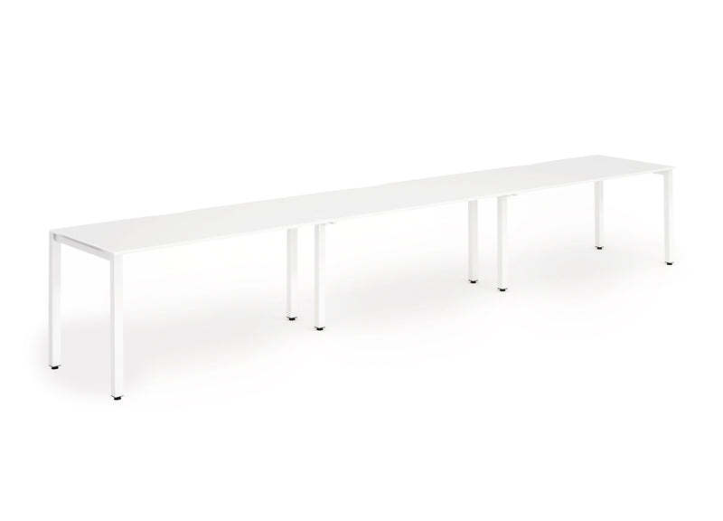 Dynamic Evolve Plus 1400mm Single Row 3 Person Desk White Top White Frame BE391 - UK BUSINESS SUPPLIES