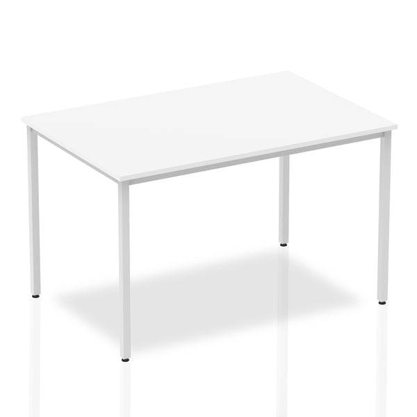 Impulse 1200mm Straight Table White Top Silver Box Frame Leg BF00115 - UK BUSINESS SUPPLIES