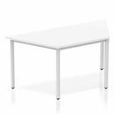 Impulse 1600mm Trapezium Table White Top Silver Box Frame Leg BF00121 - UK BUSINESS SUPPLIES