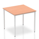 Impulse 800mm Straight Table Oak Top Silver Box Frame Leg BF00127 - UK BUSINESS SUPPLIES