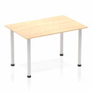 Dynamic Impulse 1200mm Straight Table Maple Top Silver Post Leg BF00190 - UK BUSINESS SUPPLIES