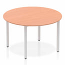 Impulse 1200mm Circle Table Beech Top Silver Box Frame Leg BF00196 - UK BUSINESS SUPPLIES