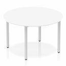 Impulse 1200mm Circle Table White Top Silver Box Frame Leg BF00197 - UK BUSINESS SUPPLIES