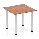 Dynamic Impulse 800mm Square Table Walnut Top Silver Post Leg BF00207 - UK BUSINESS SUPPLIES