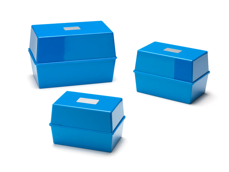 ValueX Deflecto Card Index Box 8x5 inches / 203x127mm Blue - CP012YTBLU - UK BUSINESS SUPPLIES