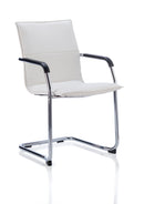 Echo Cantilever Chair White Soft Bonded Leather BR000038 - UK BUSINESS SUPPLIES